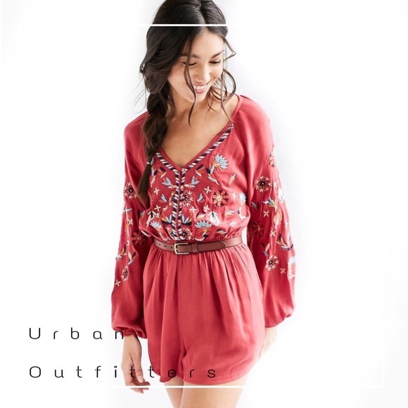 Urban Outfitters Pants - Urban Outfitters Ecote embroidered romper size;M